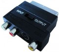 Adapter:Scartstecker auf 3xCinch-und SVHS-Kupplung , umschaltbar