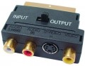 Adapter Scartstecker auf 3xCinch-und SVHS-Kupplung, vergoldet, I