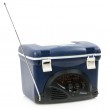 K�hltasche mit AM FM Radio Mini Cooler Match blau