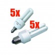 Energiesparlampen-Set 5x E14 7W 5x E27 9W SLS-990