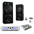 3000W PA Partyanlage Musikanlage Boxen Verst�rker Mischpult Kabelset DJ-282