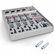 12-Kanal DJ Mischpult AD-1223 + 2x Adapterstecker