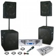 2400W PA Satellitensystem Boxen Subwoofer Verst�rker USB MP3 Mixer DJ-589