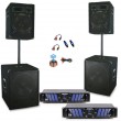 2200W PA Anlage Satellitensystem Boxen Subwoofer Verst�rker Endstufe DJ-594