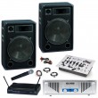 1600W Party Karaoke PA Anlage Boxen Verst�rker Mischpult Funkmikrofonset DJ-828