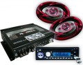 Auto Hifi SET 1350W Endstufe CD MP3 USB SD Radio Lautsprecher Boxen CAR-398