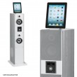 Soundtower 2.1 750 Watt Dockingstation Subwoofer Radio iPad iPhone iPod AEG IMS 4453 wei�