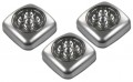 LED-Leuchte mit 4 LED McShine click-it matt-silber 3er-Pack
