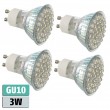 4x LED-Strahler GU10 38 LEDs 3W Leistungsaufnahme warm-weiss Esto 89502 4er Set