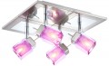 Deckenleuchte 4x Strahler Deckenlampe Nickel Chrom lila W�rfel Globo 56449-4