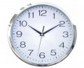 Designer Quarz-Wanduhr 300mm chrom Geh�use wei�es Ziffernblatt McVoice DQW-300