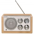 Designradio Holzdesign Radio Tuner AUX tragbar Batterie Denver TR-61 Lightwood