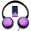 MP4-Player mit Kopfhörer Spieler Headset FM-Radio MP3 2GB Denver MPG-2042C violett