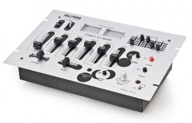 5-Kanal Mischpult VU-Levelmeter HOLLYWOOD MX-5 Sil