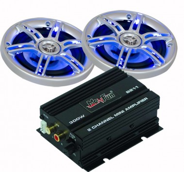 etc-shop 300W Auto Anlage Endstufe LED-Lautsprecher CAR-114