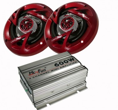 etc-shop 600W Auto Musikanlage Endstufe Verst&auml;rker Boxen Einbaulautsprecher Set CAR-159