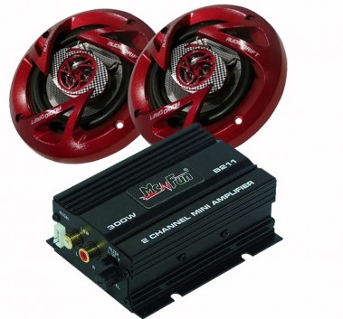 etc-shop 300W Auto CarHifi Set Musikanlage Endstufe Verst&auml;rker Lautsprecher Boxen CAR-160