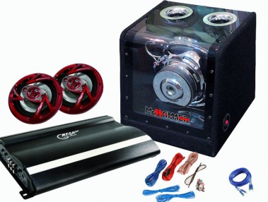 etc-shop 2400W Auto Set Verst&auml;rker Subwoofer Boxen CAR-197