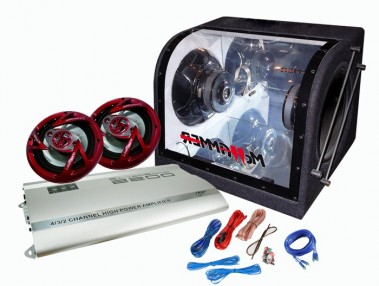 etc-shop 2200W Auto Car-Hifi Set Verst&auml;rker Subwoofer Boxen Komplettset CAR-200