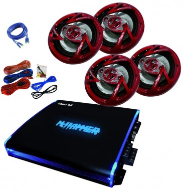 etc-shop 2700W Auto Komplettanlage Verst&auml;rker Endstufe Boxen Lautsprecher Kabel CAR-219