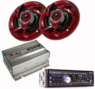 etc-shop 600W Auto Musikanlage Radio Endstufe Boxen USB SD MP3 Autoradio CAR-312