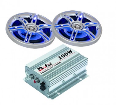 etc-shop 300W Car-Hifi Anlage Endstufe Verst&auml;rker LED Boxen Speaker Lautsprecher CAR-341
