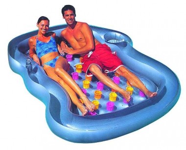 ETT Luftmatratze f&uuml;r 2 Personen 218x183x30cm mit Getr&auml;nkehalter Badematratze Lounge