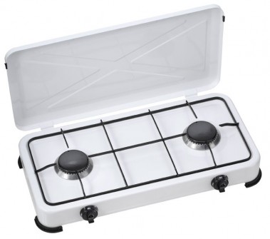 Gaskocher Camping 2-Flammen-Kocher Gas Kochplatte Outdoor Brixton Tristar KO-6382