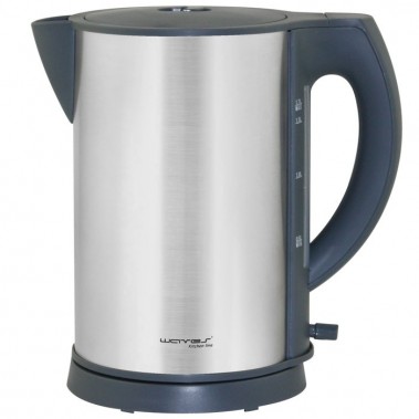 Emerio Edelstahl Wasserkocher doppelwandig 1,7L kabellos 360&deg; drehbar Waves WK-105029