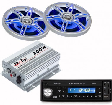 etc-shop 300W Auto Musikanlage Endstufe LED Lautsprecher Boxen Autoradio MP3 USB SD CAR-428
