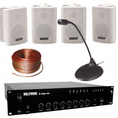 etc-shop Elektroakustische Anlage ELA Beschallung Wartezimmer Arztpraxis Wandmontage ELA-4
