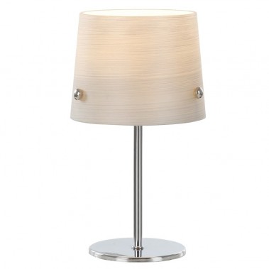 Tischleuchte Licht Tischlampe Metall Chrom creme gestreift Schalter Globo 24775