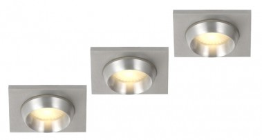 Einbaustrahler Wandstrahler Innen Au&szlig;en Set Alu IP44 Licht Lampe Globo 12270-3