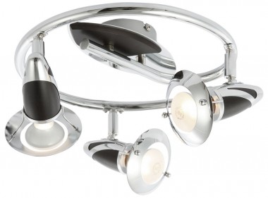 Deckenlampe Deckenleuchte Metall Holz Chrom Licht Beleuchtung Globo Lord 54330-3