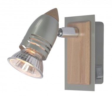Deckenleuchte Deckenlampe Deckenstrahler Nickel Holz satiniert Globo 5747-1