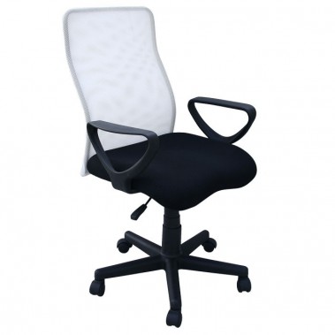 Drehstuhl B&uuml;rostuhl Stuhl B&uuml;ro Arbeitszimmer Armlehne BHP Carlo wei&szlig;/schwarz