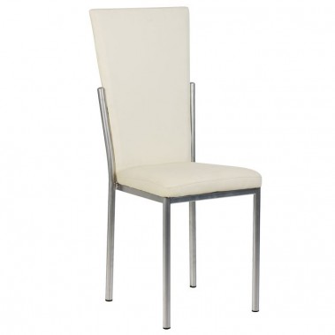 Stuhl Wohnzimmerstuhl Esszimmerstuhl K&uuml;chenstuhl Kunstleder BHP Dana beige