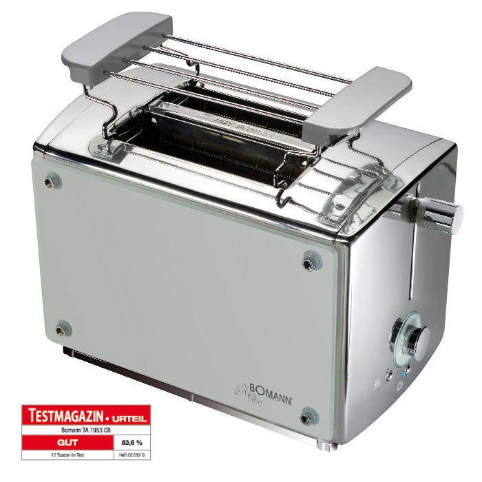 Toaster Edelstahltoaster LED Kontrollleuchte Schublade Edelstahl Bomann