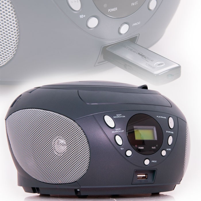 fi portable lecteur laser entr&eacute;e USB radio FM MP3 Denver TCU203 bleu