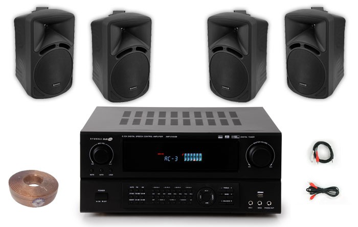 1500W Gastronomie Anlage Radio Musikanlage 4 Boxen MP3 USB