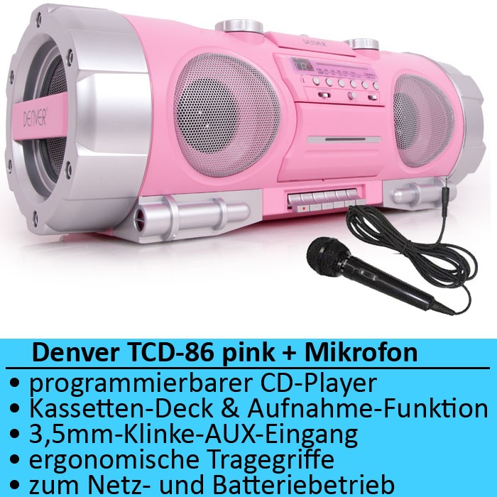 Ghettoblaster CDPlayer Radio Tuner Batterie Mikrofon Karaoke Party