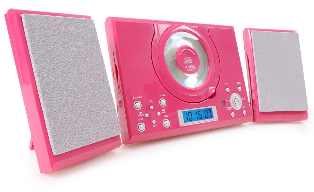 Musikcenter Stereoanlage CD Player rosa Kinder Musikanlage Denver MC 