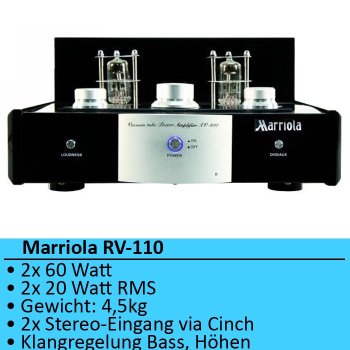 NEU-Hifi-Roehrenverstaerker-2-Roehren-2x60-Watt-schwarz-Verstaerker-Marriola-RV-110