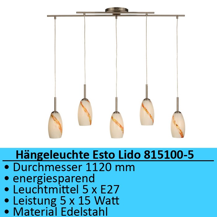 Esszimmer-Decken-Haenge-Leuchte-Lampe-Kuechen-Pendel-Leuchte-Licht-5-flammig-Lido