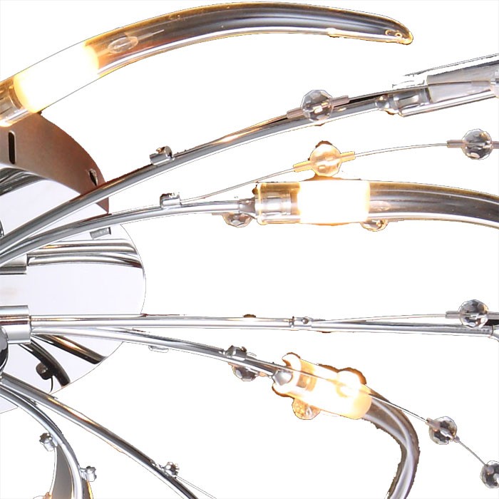 Design Deckenleuchte Deckenlampe LED-Effekte Chrom Glas Lampe Leuchte