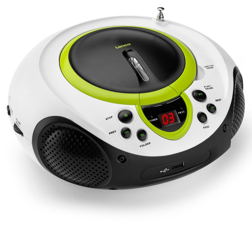 Tragbarer CDPlayer MP3 USB Anschluss Radio Tuner AUX LED mobil Kinder