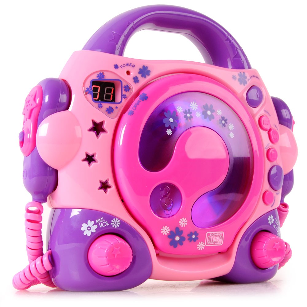 Karaoke-Kinderradio Kinder portables Radio CD Player Spieler Spielzeug pink NEU - Bild 1 von 1