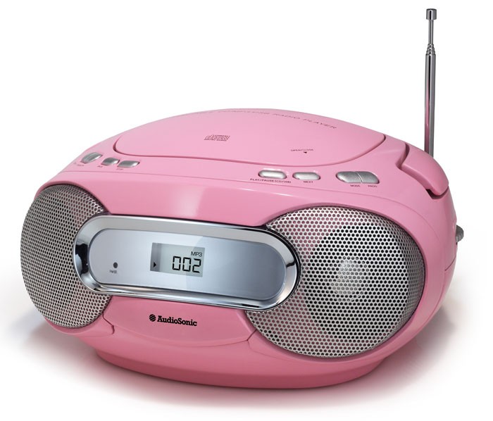 Kinder Mädchen CDRadio Player Kinder Boombox rosa Musiksystem MP3