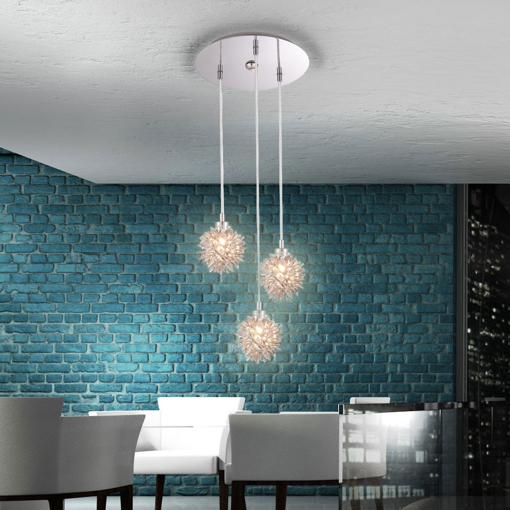 Esszimmer Hnge Lampe Leuchte Kchen Licht Pendelleuchte 3x Kugel