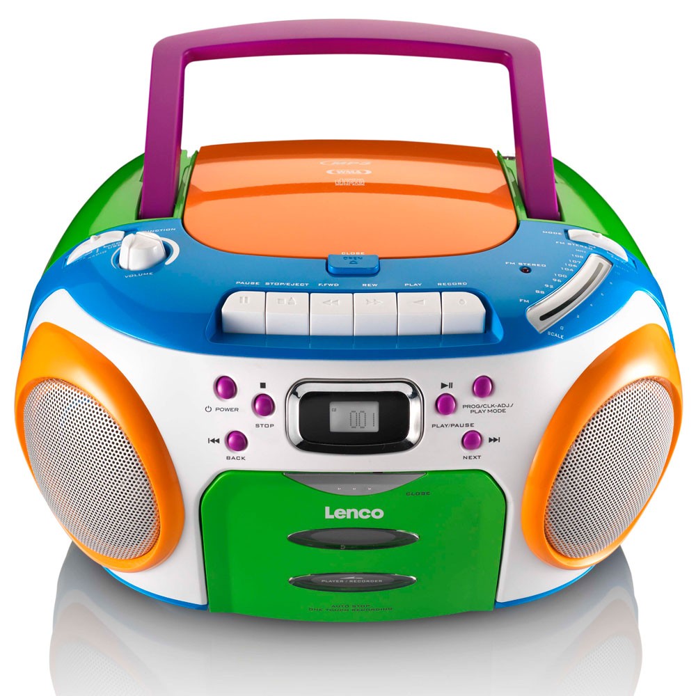Colorful CD radio cassette boombox colorful mains battery Lenco SCR 97